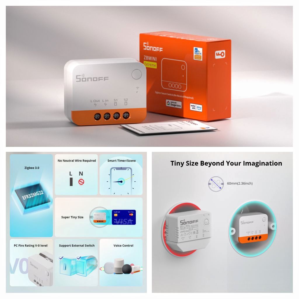 Módulo Interruptor Inteligente Zigbee Sin Neutro Mini - Sonoff ZBMINIL2 — foto 2 de 4